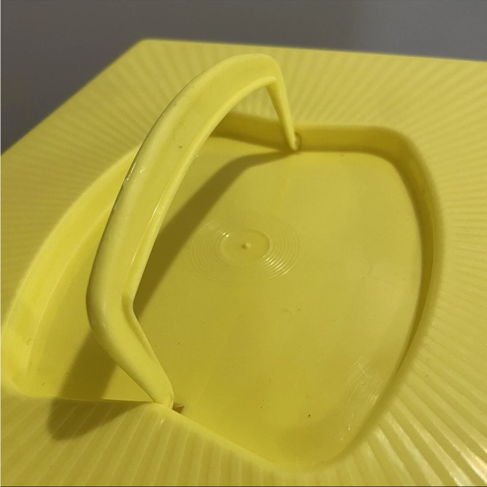 Vintage 1960s Atomic Starburst Yellow Sewing Box MCM Craft Storage Retro Decor - Picture 4 of 14